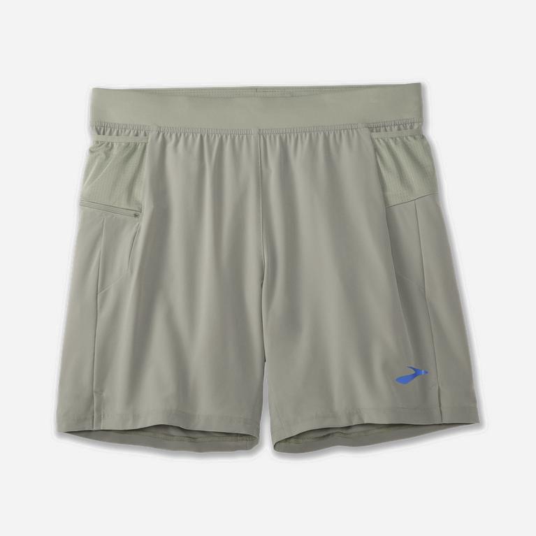 Brooks Sherpa 7 2-In-1 Men's Running Shorts UK Outlet - Shadow/LightGrey (ZDMLY7261)